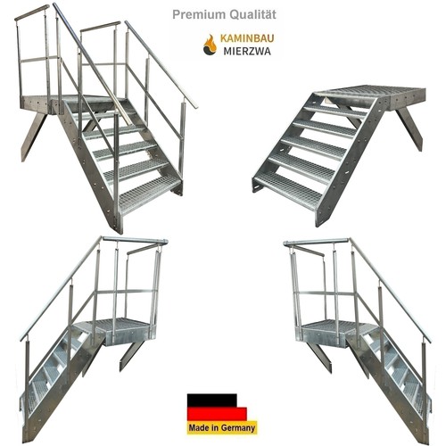 Stahltreppe verzinkt stufen - verzinkt, 6